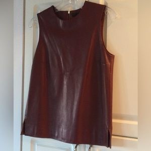 THE ROW Burgundy Leather Top